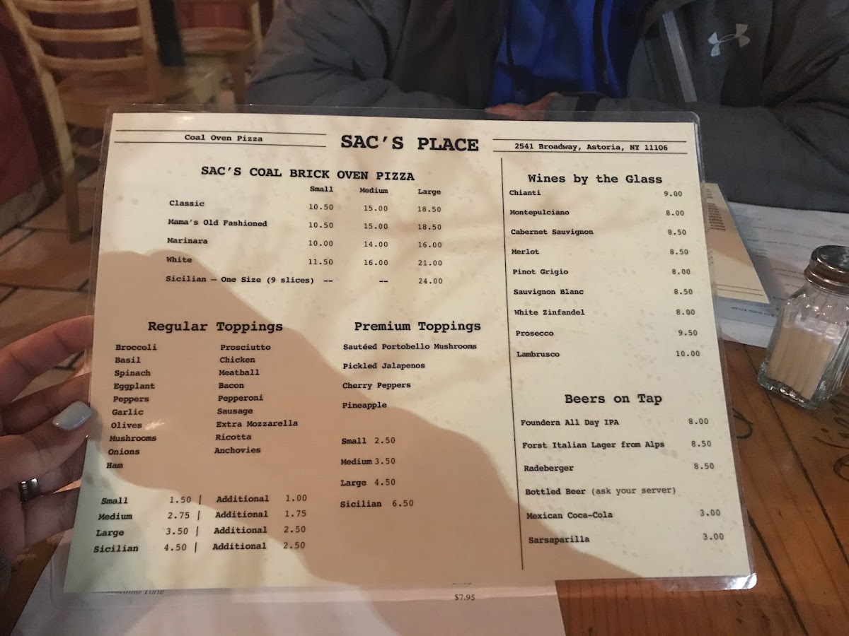Menu Sac's Place-8